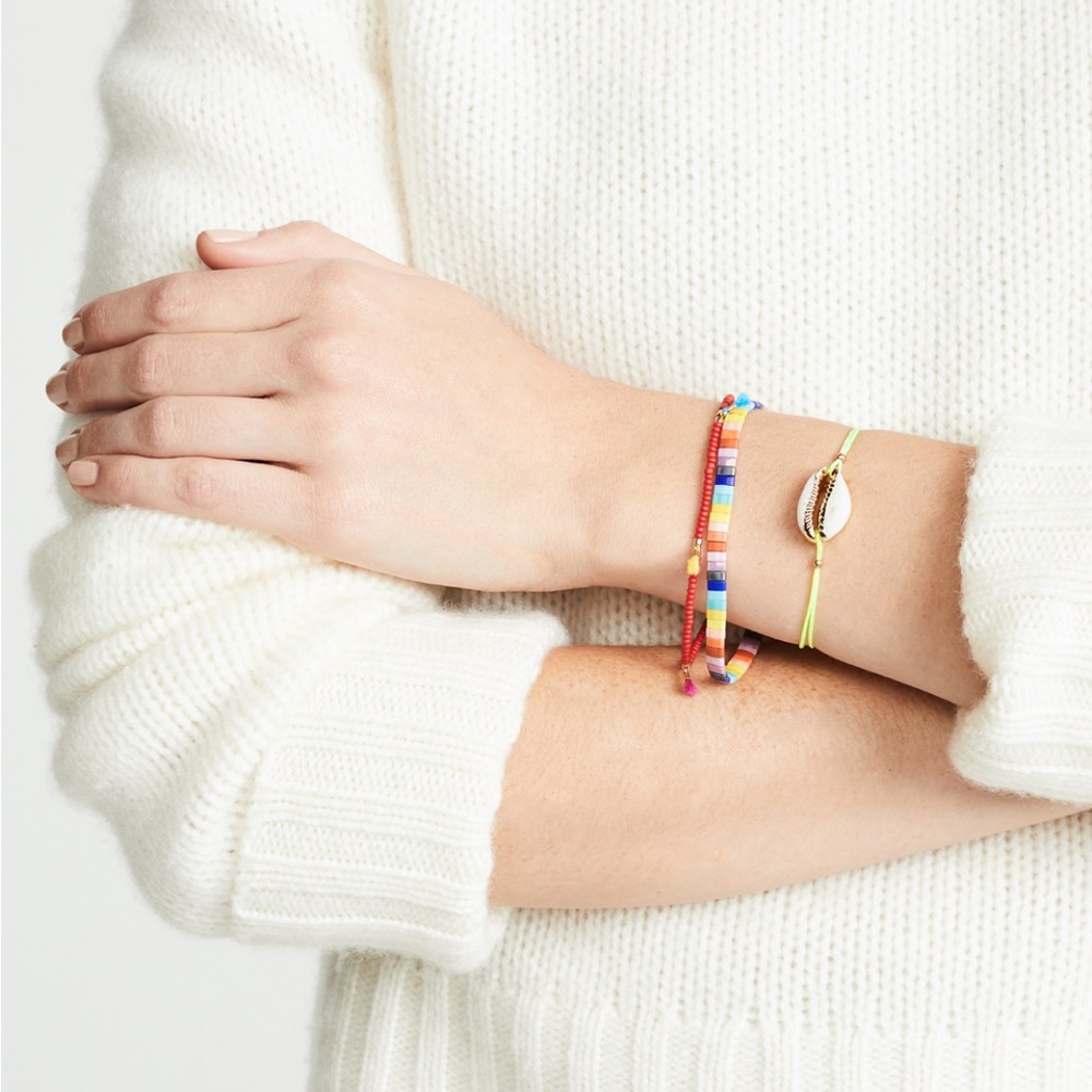 NWT SHASHI Caroline Neon Slide bracelet in green.